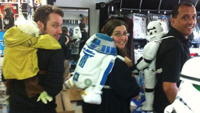 Jedi-Robe.com model the Star Wars Backpack